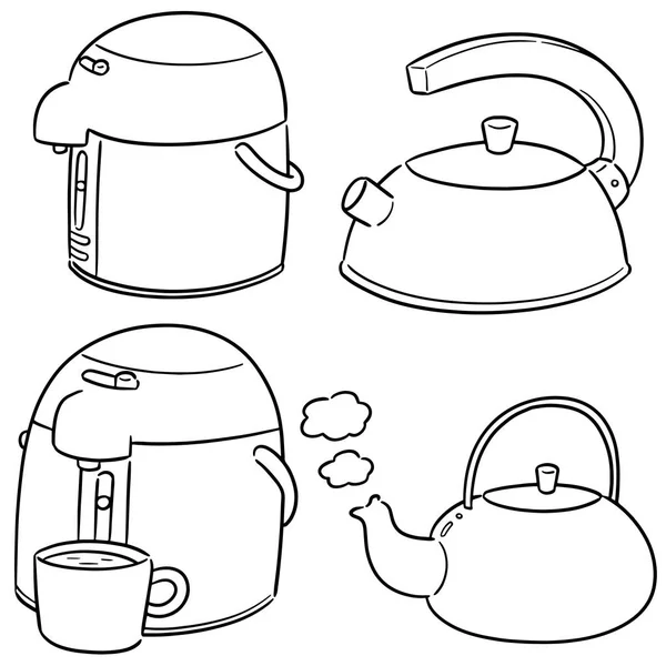 Vector set of kettle — Stock Vector