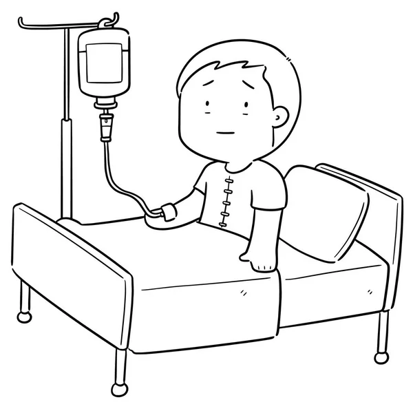 Vecteur du patient utilisant la médecine pour perfusion — Image vectorielle