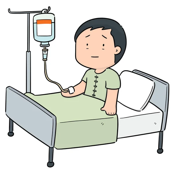 Vector of patient using infusion medicine — Stock Vector