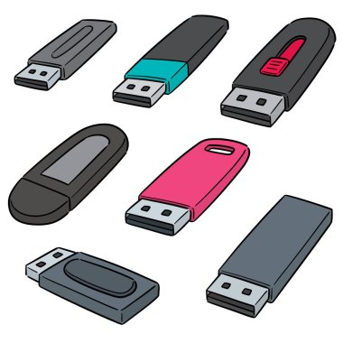 vektör set in usb birden parlamak götürmek