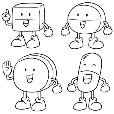 İlaç çizgi filminin vektör kümesi