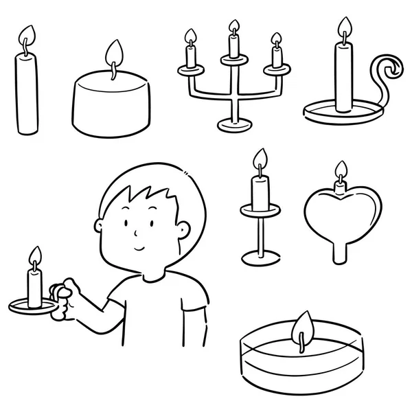 Vector set of candle — Stock Vector