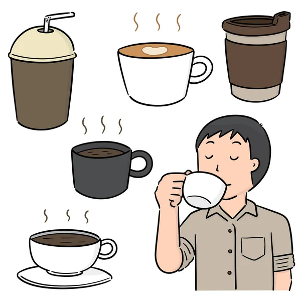 เซตเวกเตอร์ของกาแฟ — ภาพเวกเตอร์สต็อก