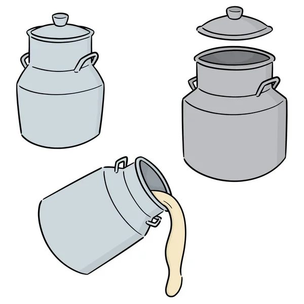 Vector conjunto de lata de leche — Archivo Imágenes Vectoriales