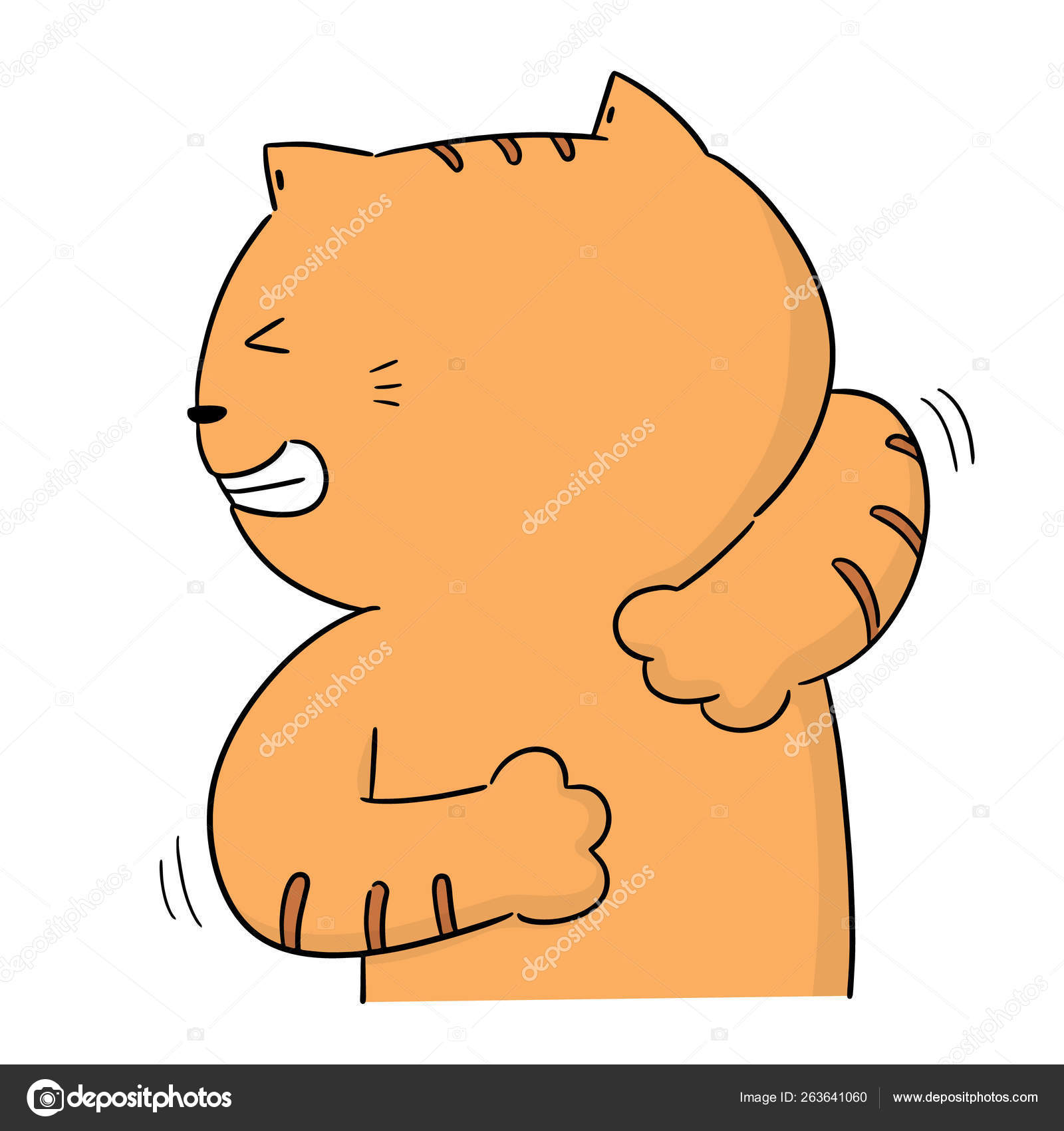 Vector of cat scratching back Stock Vector Image by 263641060