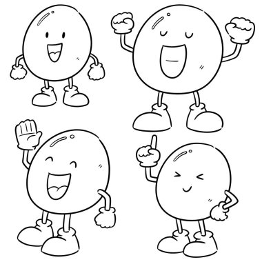 Yumurta karikatür vektör kümesi