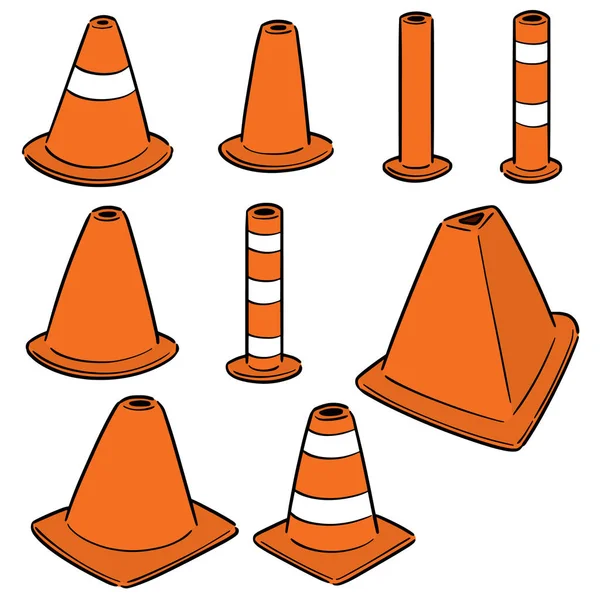 Vector set of traffic cone — Stock Vector