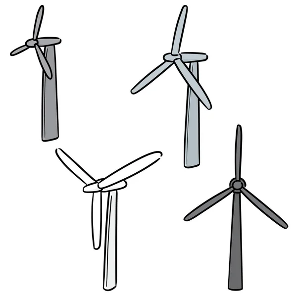 Vector set of wind turbine — Stock Vector