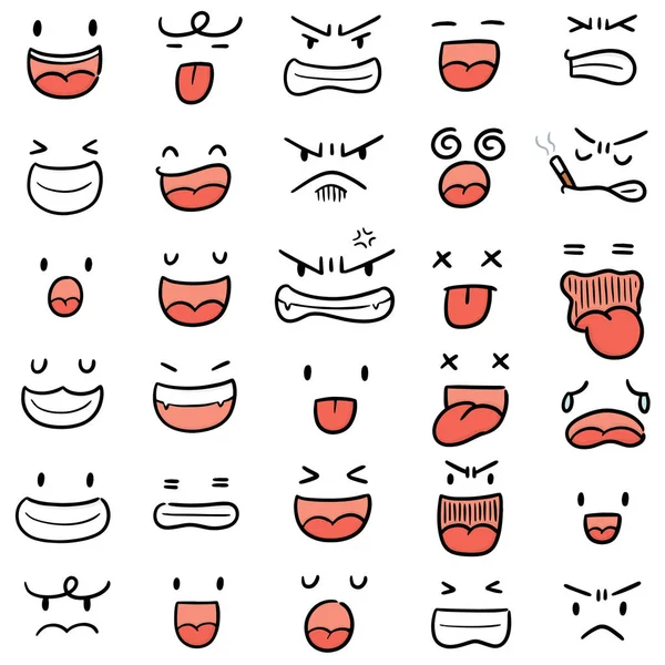 ( 영어 ) A vector set of cartoon face — 스톡 벡터