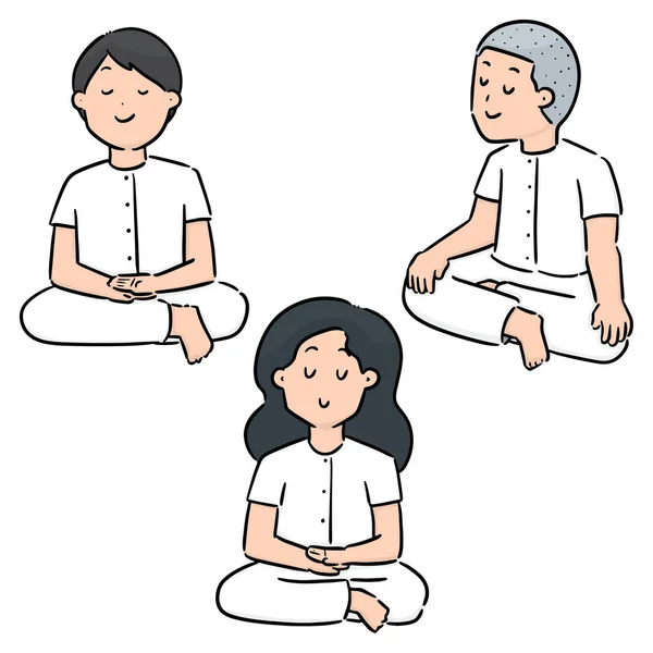 Vektor sæt meditation – Stock-vektor