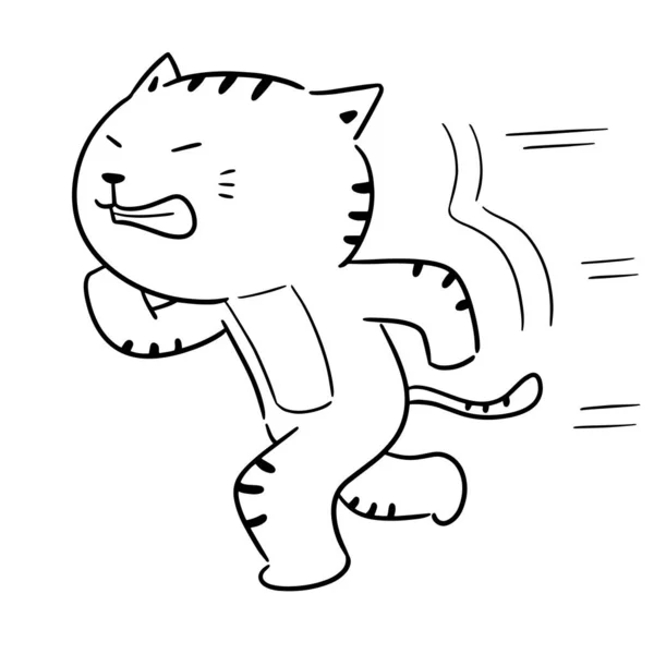 Vector Cat Running — Stock Vector