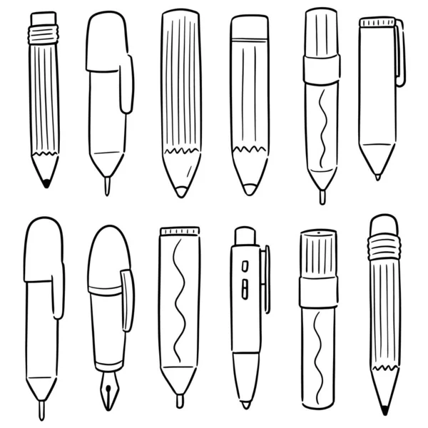 Векторный Набор Пера Карандаша — стоковый вектор