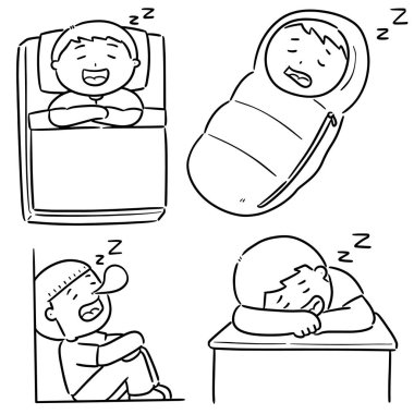 Erkekler uyku vector set