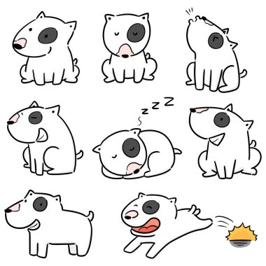 köpek, boğa korkunç vektör kümesi