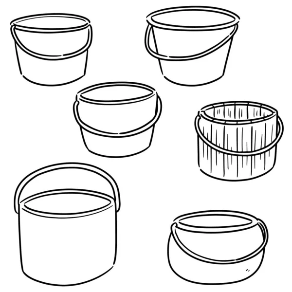 Векторный Набор Ведра — стоковый вектор