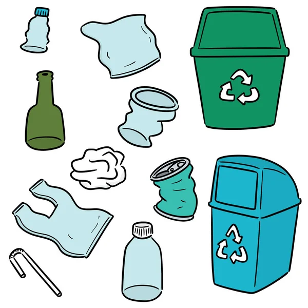 Vectorset Recycle Afval Recycle Item — Stockvector