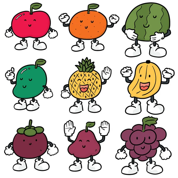 Insieme Vettoriale Frutti — Vettoriale Stock