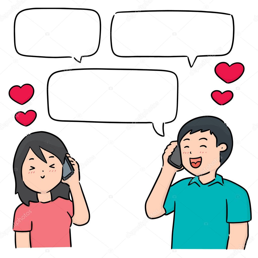 vector set of people talking