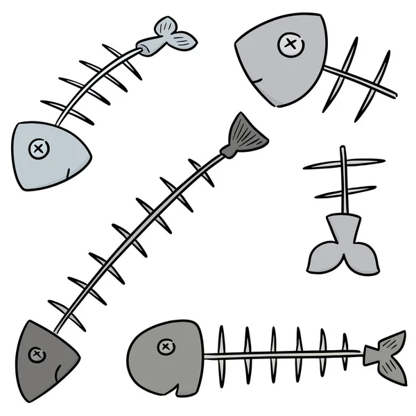 Векторный Набор Рыбных Костей — стоковый вектор