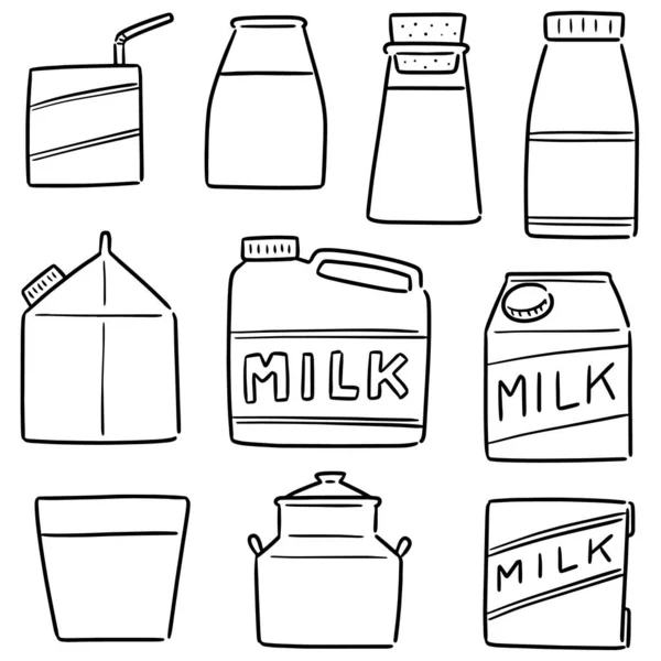 Vector Uppsättning Mjölkprodukt — Stock vektor