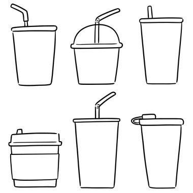 vektör içecek kabı kümesi