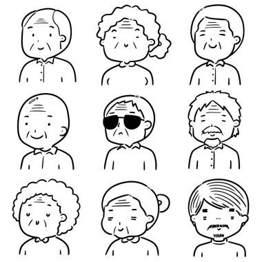 yaşlı insanların vektör kümesi