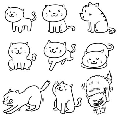 vektör kedi kümesi