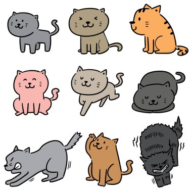 vektör kedi kümesi