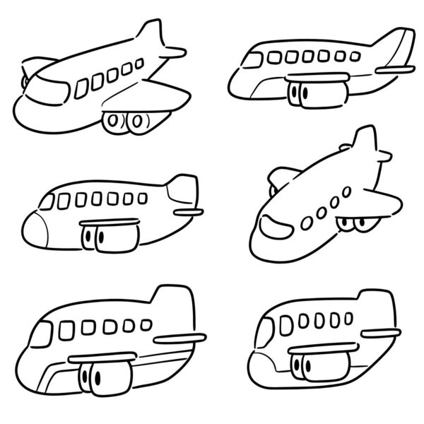 vector set of airplane