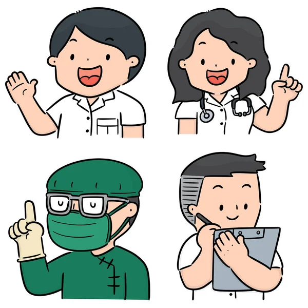 Vector Conjunto Personal Médico — Vector de stock