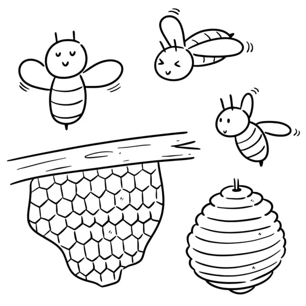 Векторний Набір Бджіл Медуз — стоковий вектор