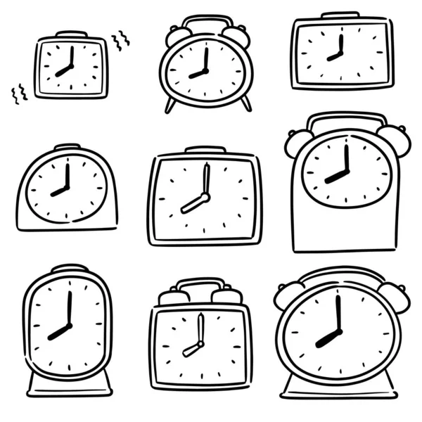 Vector Set Alarm Clock — Stock Vector