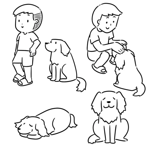 Vector Set Van Mens Hond — Stockvector