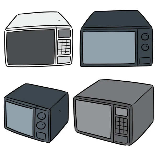 Vector Conjunto Horno Microondas — Archivo Imágenes Vectoriales