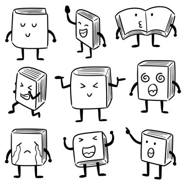 vektör set kitap karikatür