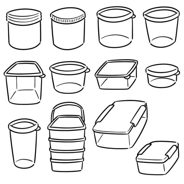 Векторный Набор Пластиковых Контейнеров — стоковый вектор
