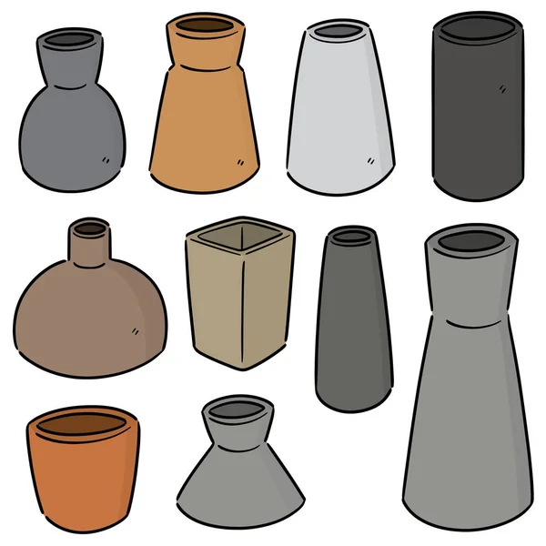 Vektor Set Von Vase — Stockvektor