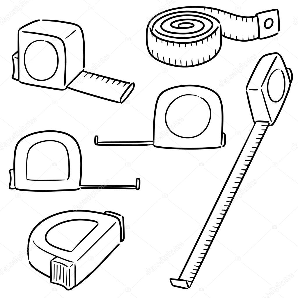 vector set of measuring tape