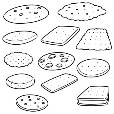 Kurabiye ve bisküvi vektör kümesi