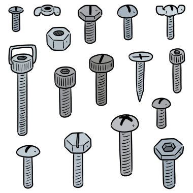 cıvata ve fındık vektör kümesi