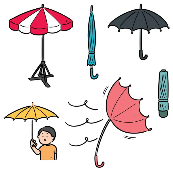 Vector Set Umbrella — Stock Vector
