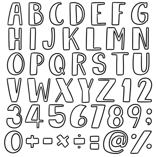 Vector Set Alphabet Number — Stock Vector