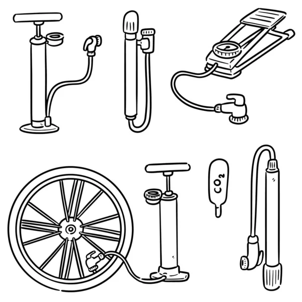 Ensemble Vectoriel Pompe Vélo — Image vectorielle