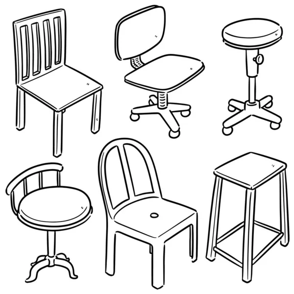 Jeu Vectoriel Dessin Animé Chaise — Image vectorielle