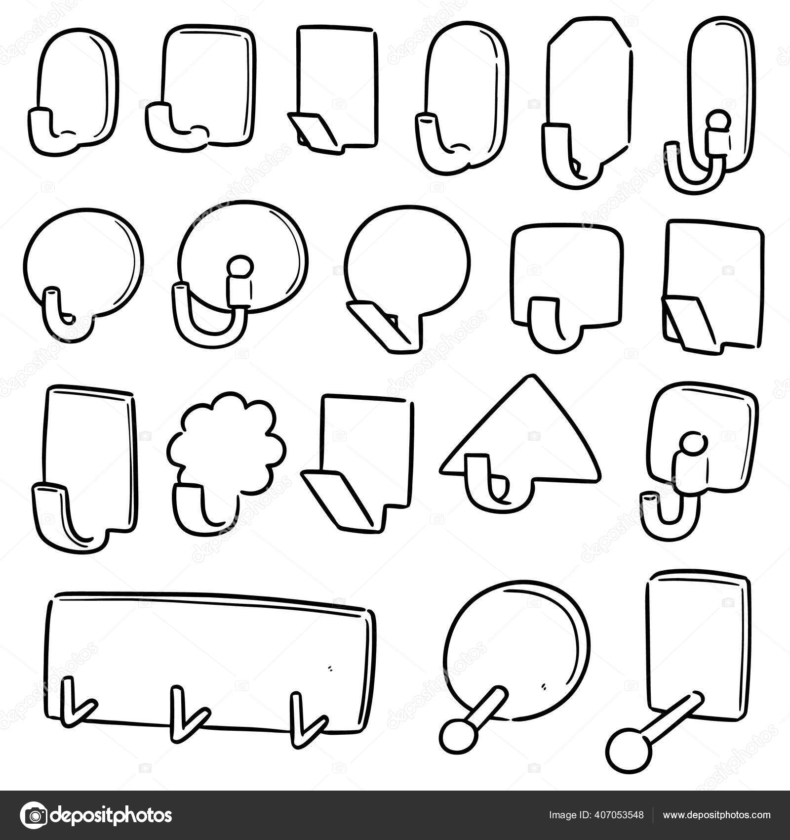 Vector Set Wall Hooks Stock Vector Image by 407053548