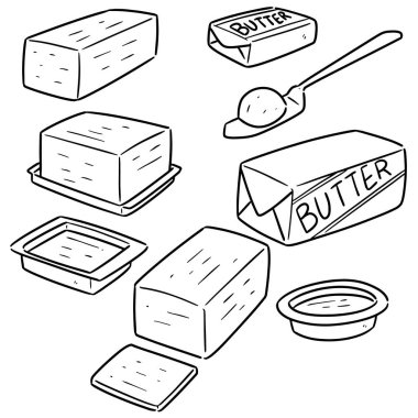 vektör tereyağı çizgi filmi kümesi