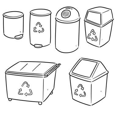 Çöp geri dönüşümü için vektör kümesi