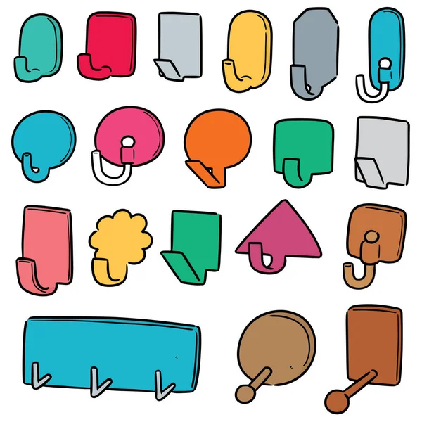 Vector Set Wall Hooks — Stock Vector