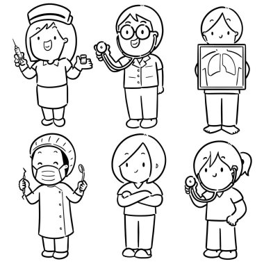 vektör tıbbi personel seti