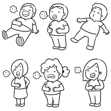 vektör seti dolu mide.